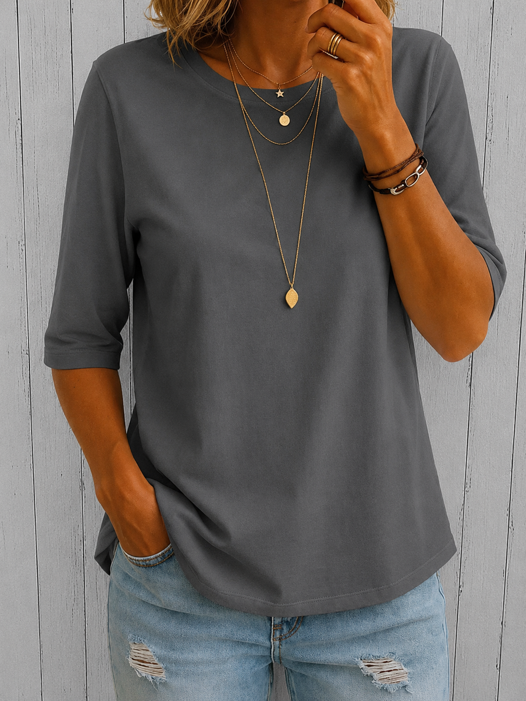 Bellavie - Classic Round Neck Blouse