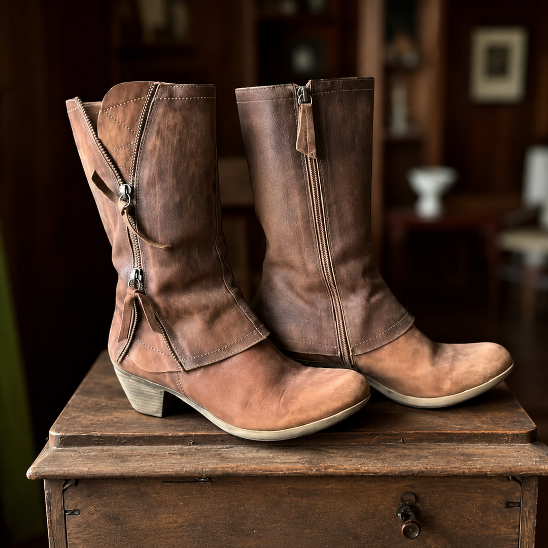 Mairead - Premium Block-Heel Mid-Calf Boots