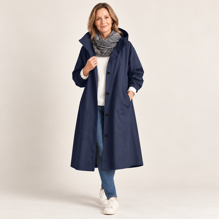 Yelina - Longline Hooded Trench Coat