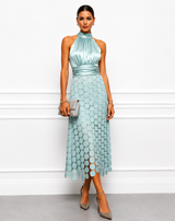 Kateline - Luxe Halter Midi Dress