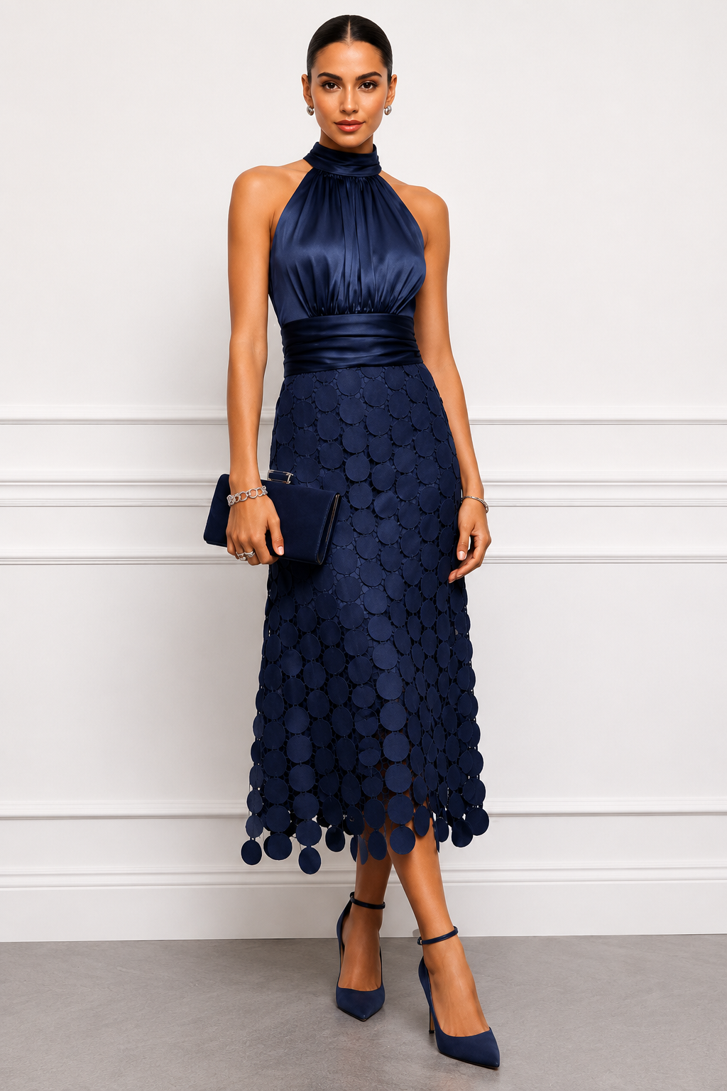 Kateline - Luxe Halter Midi Dress