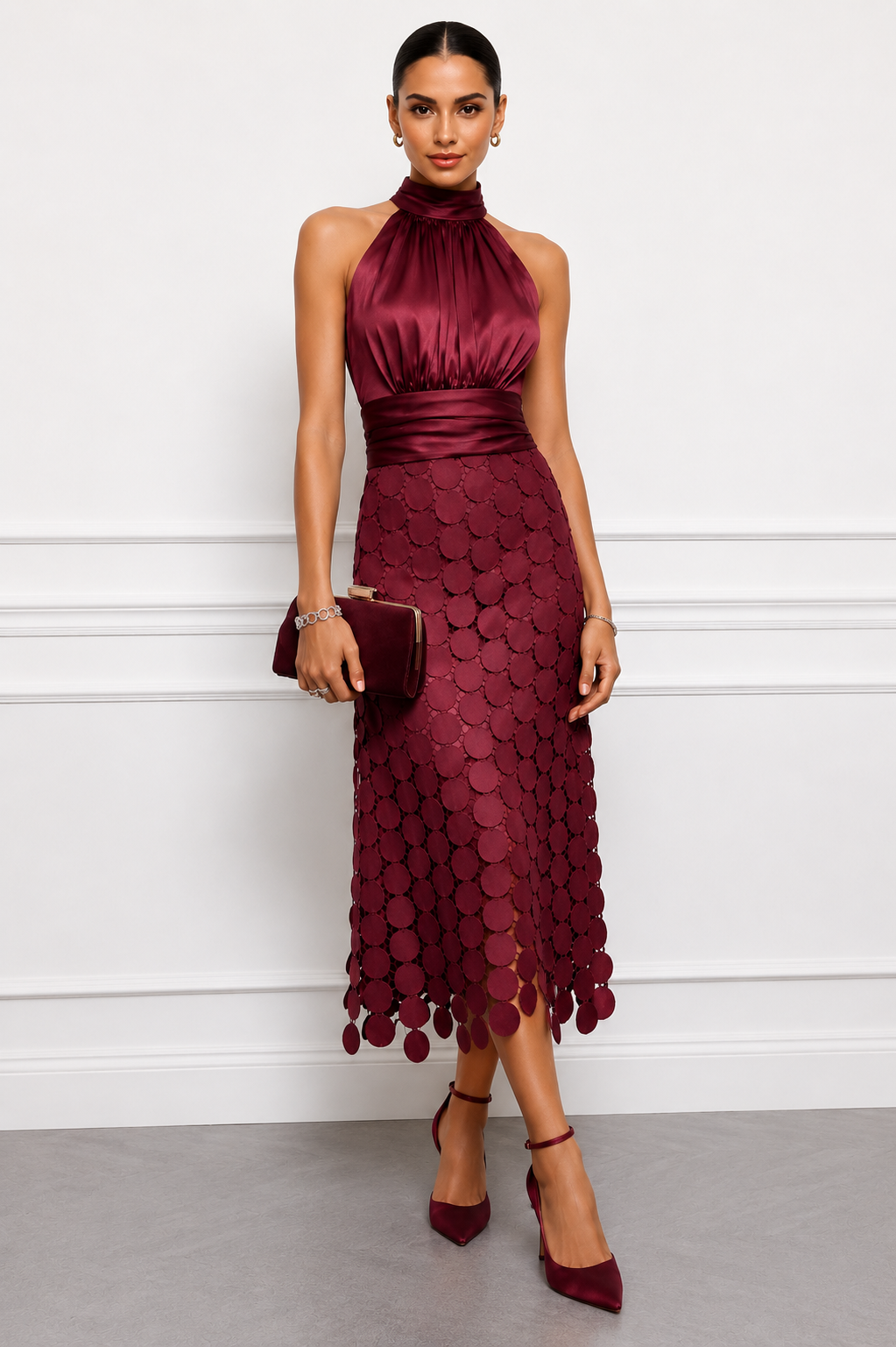 Kateline - Luxe Halter Midi Dress