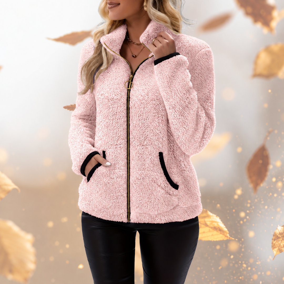 Adria - High Collar Sherpa Fleece Jacket