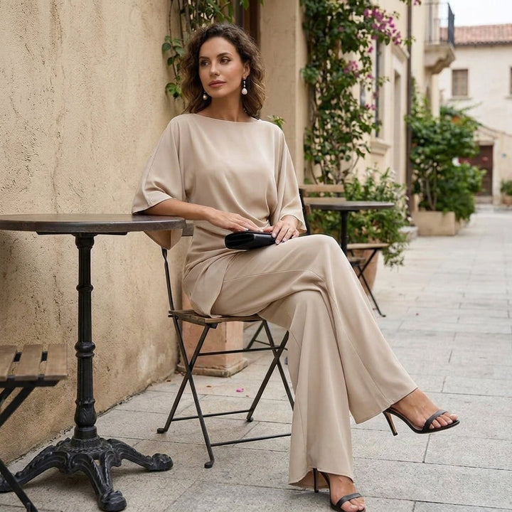 Laurisse - Elegant Cape-Sleeve Two-Piece Set