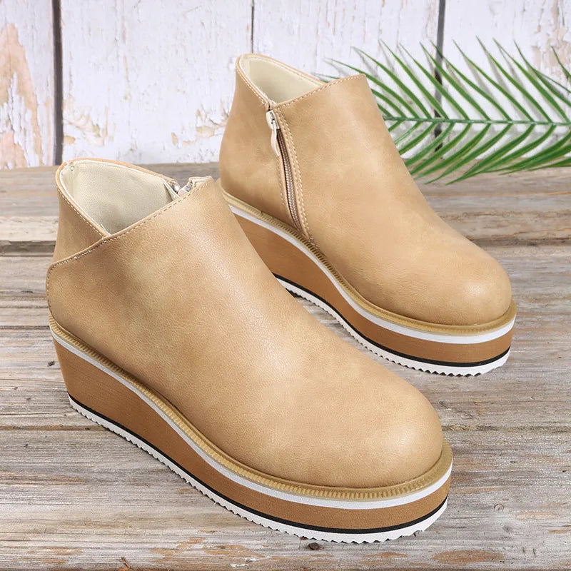 Neve - Cushioned Wedge Ankle Boots
