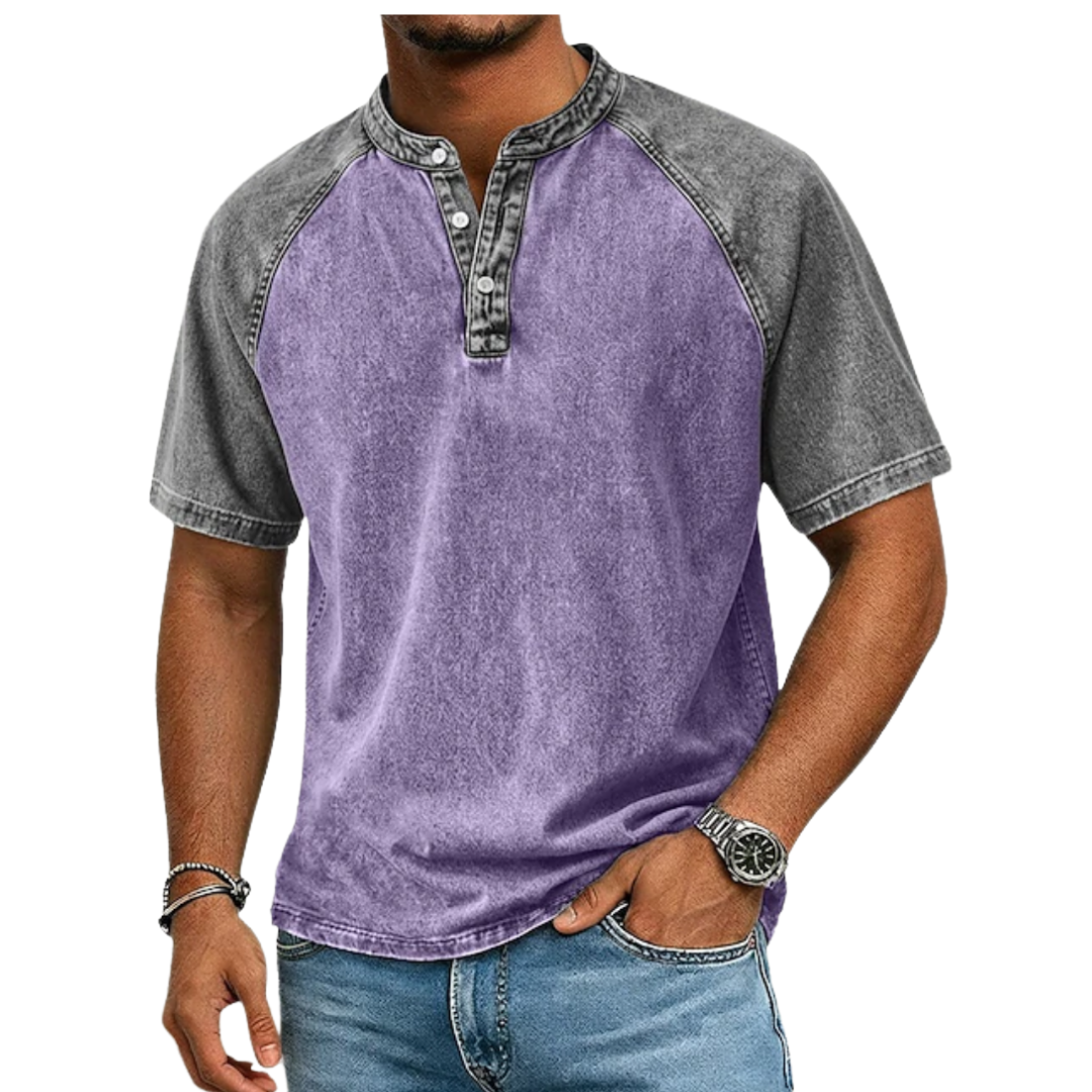 Edgehill - Vintage-Washed Henley T-Shirt
