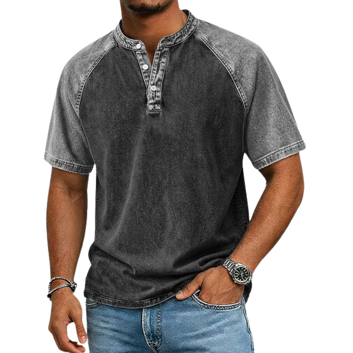 Edgehill - Vintage-Washed Henley T-Shirt