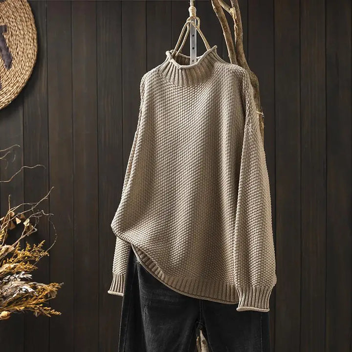 Oriane - Textured Mock-Neck Sweater
