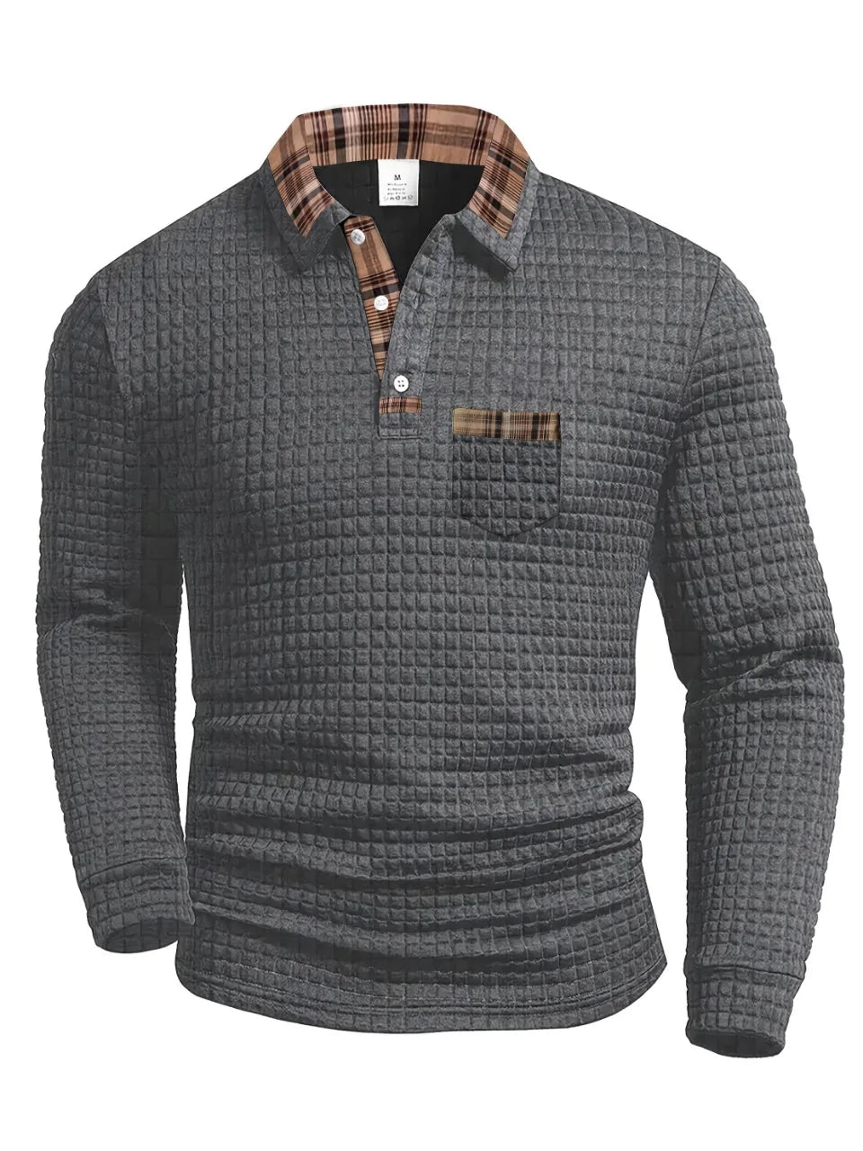 Arlen - Soft-Touch Long-Sleeve Checked Polo Shirt
