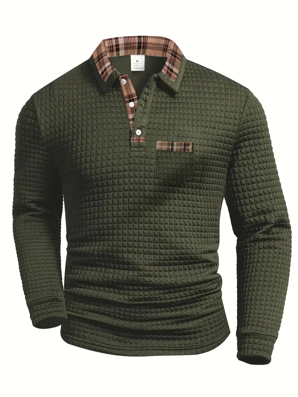 Arlen - Soft-Touch Long-Sleeve Checked Polo Shirt