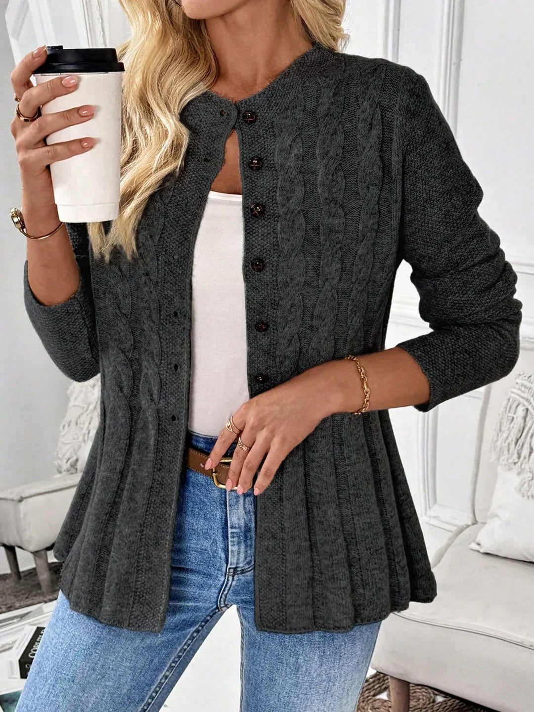 Zarela - Premium Open-Knit Cardigan