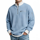 Brice - Textured Waffle Knit Quarter-Zip Sweater
