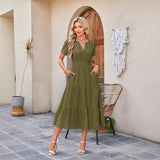 Astrelle - Textured Tiered Maxi Dress