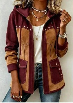Keeley - Contrast-Panel Hooded Jacket