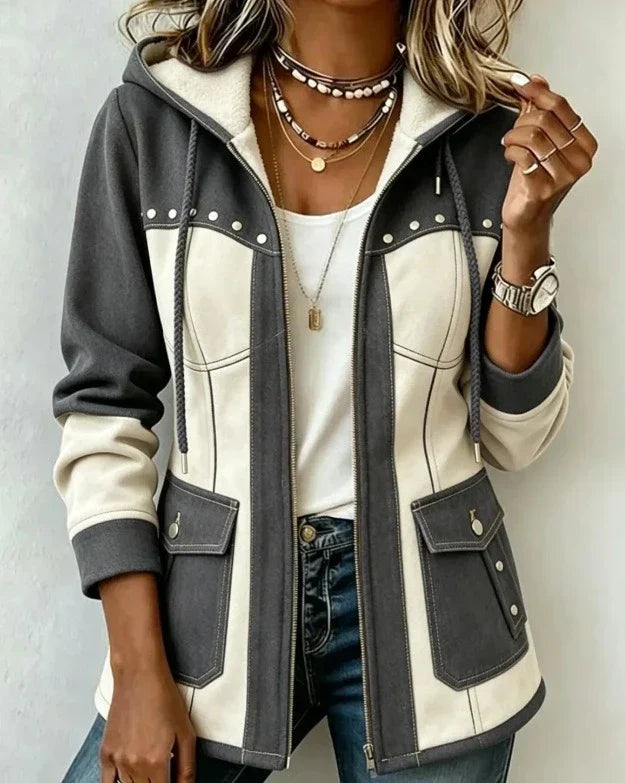 Amara - Textured Hooded Jacket