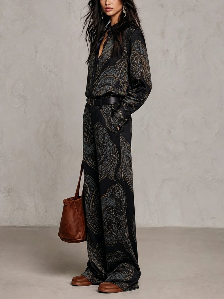 Jessamira - Silky Paisley Two-Piece Set