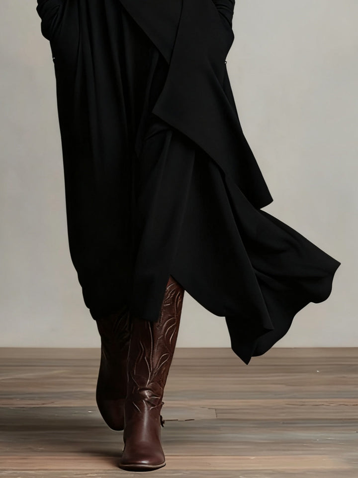 Celenora - Soft-Touch High-Collar Maxi Dress