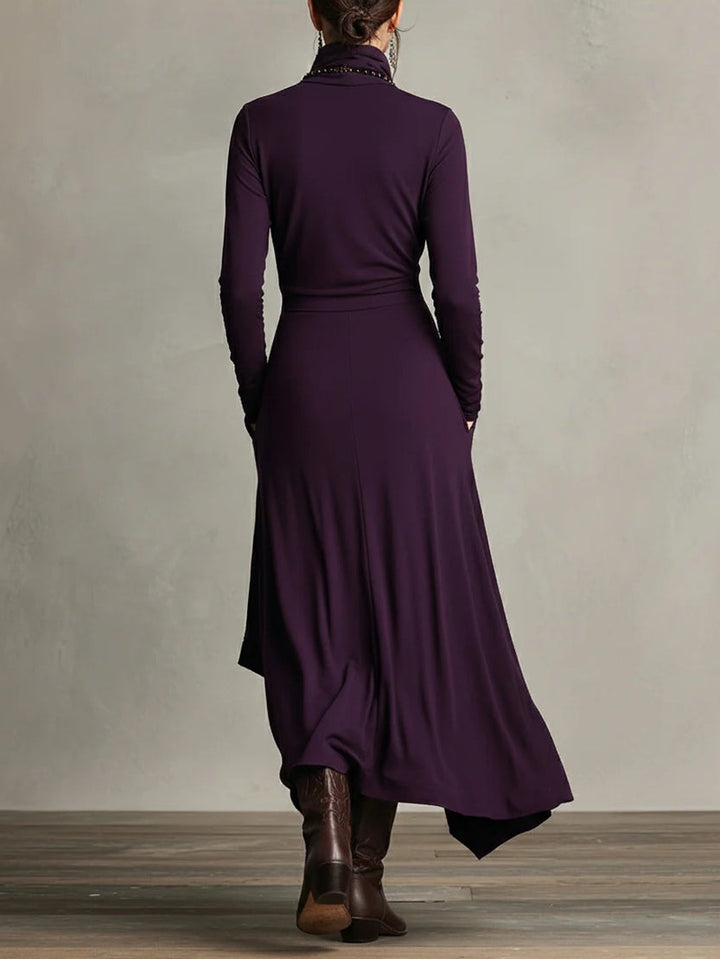 Celenora - Soft-Touch High-Collar Maxi Dress