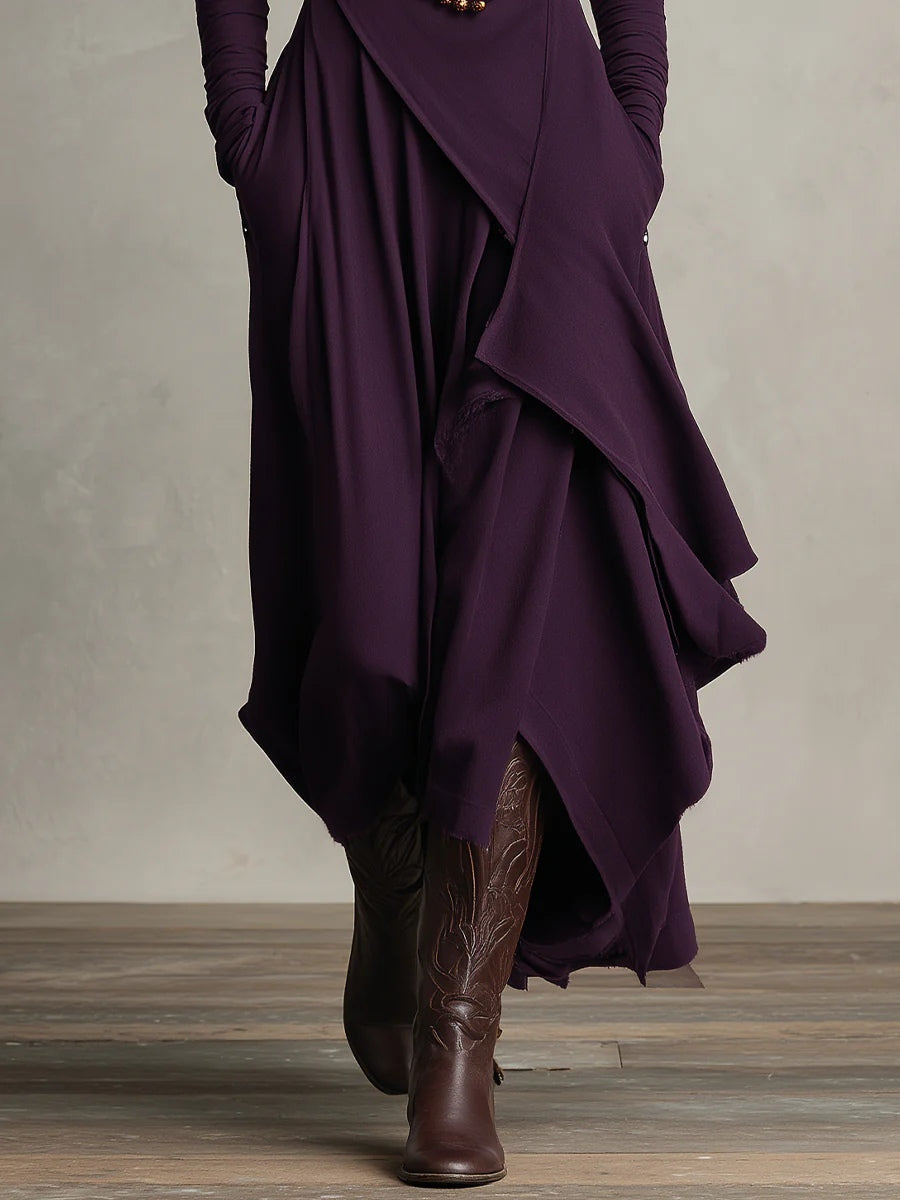 Celenora - Soft-Touch High-Collar Maxi Dress