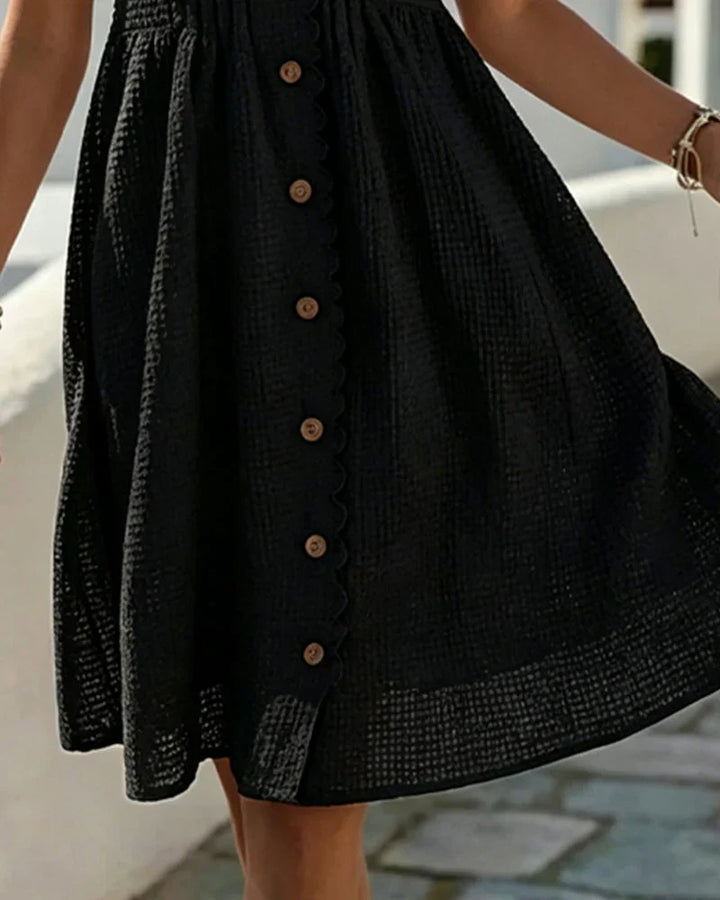 Emmara - Premium Patchwork Puff-Sleeve Dress
