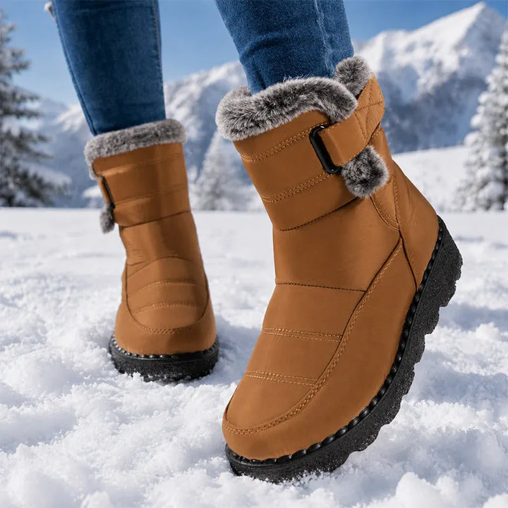 Adina - Plush Trim Winter Ankle Boots