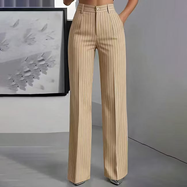 Blyss - Elegant Pinstripe Wide Leg Trousers