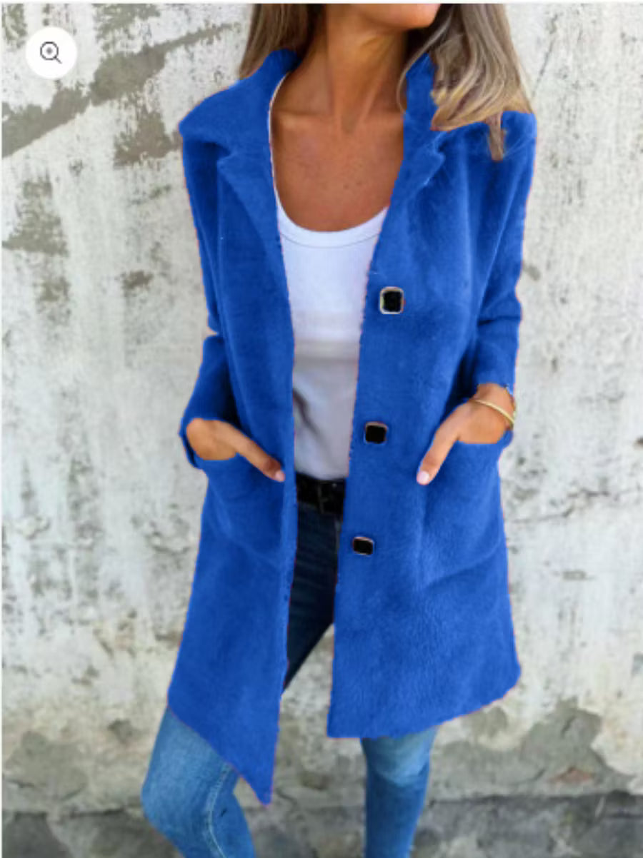 Fia - Soft Touch Button Front Longline Coat
