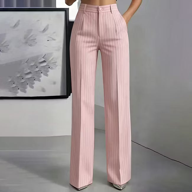 Blyss - Elegant Pinstripe Wide Leg Trousers