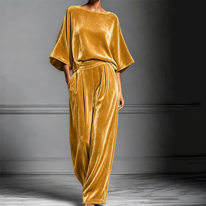 Ainhoa - Elegant Velvet Wide Leg Jumpsuit