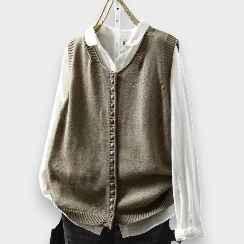 Iris - Soft-Touch Sleeveless Cardigan