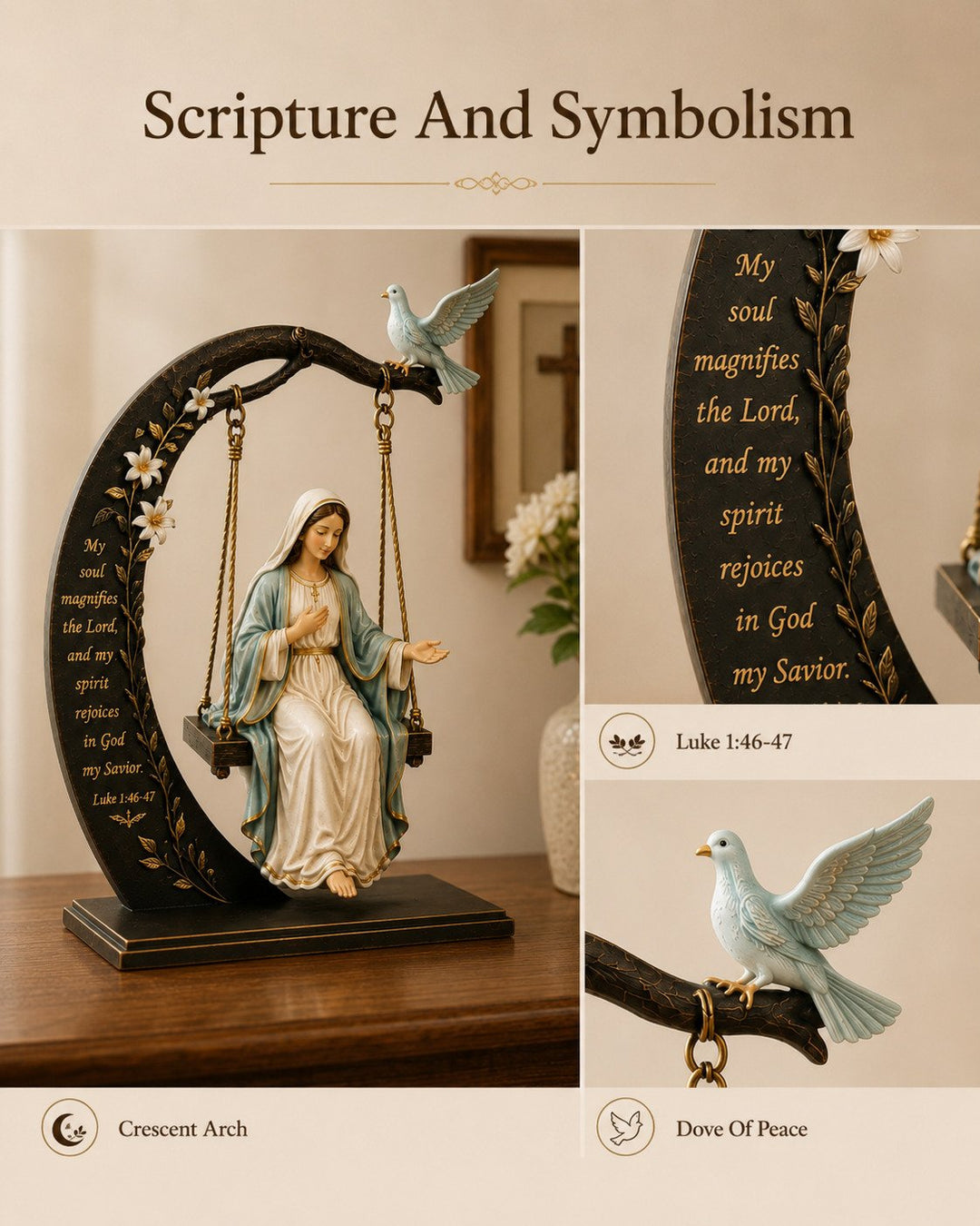 Calienne - Our Lady Swing Tabletop Statue