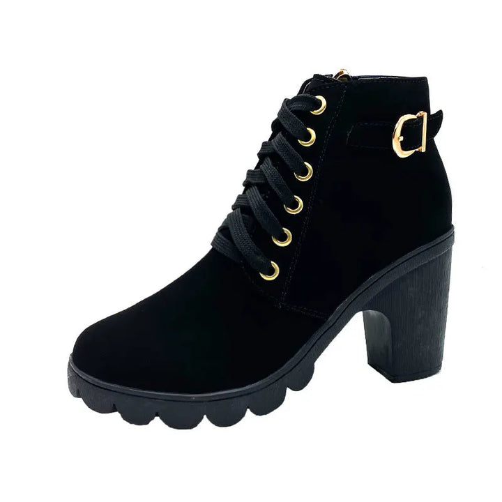 Mara - Plush-Lined Chunky Heel Boots