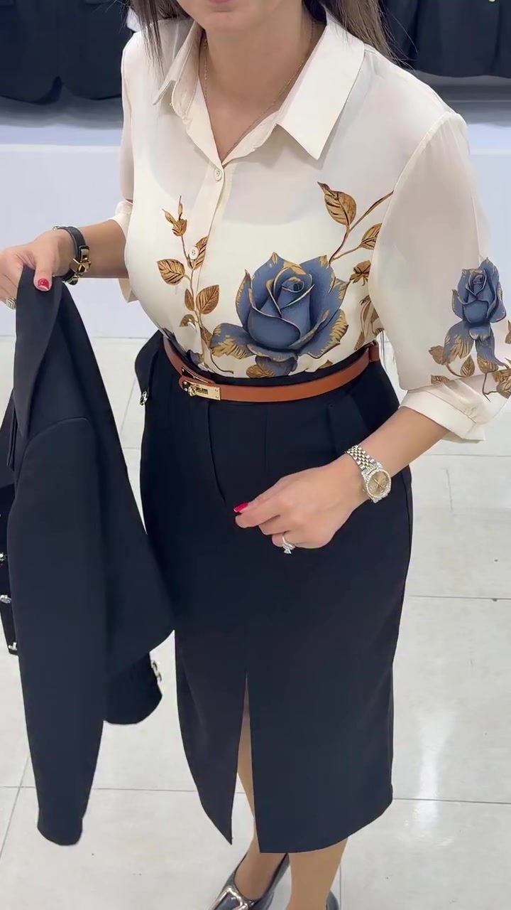 Xavina - Tailored Blazer Skirt Two Piece Set