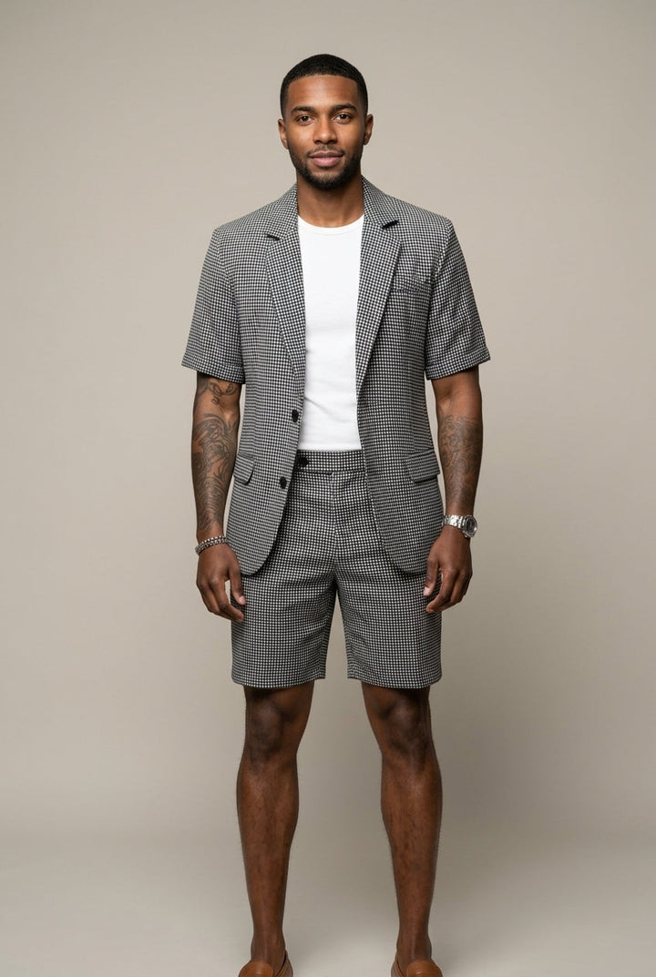 Rufus - Tailored Checked Blazer & Shorts Set