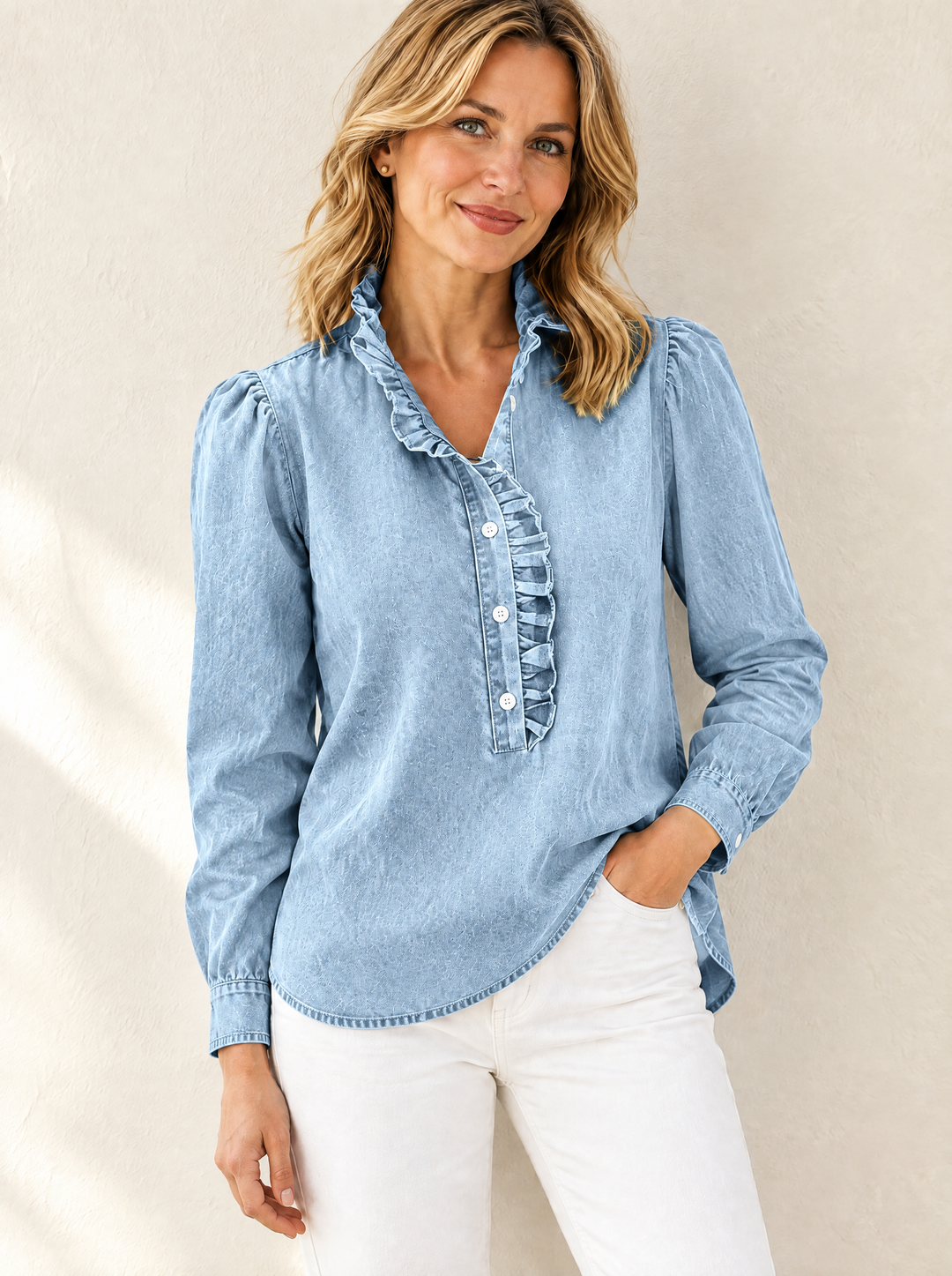 Brinna - Soft-Touch Ruffle Blouse