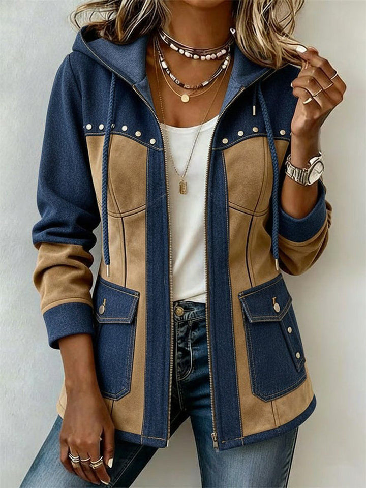 Keeley - Contrast-Panel Hooded Jacket