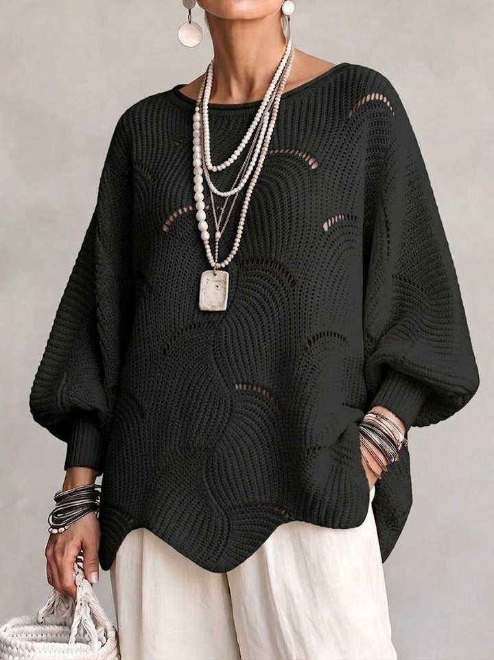 Coravina - Textured Open-Knit Sweater