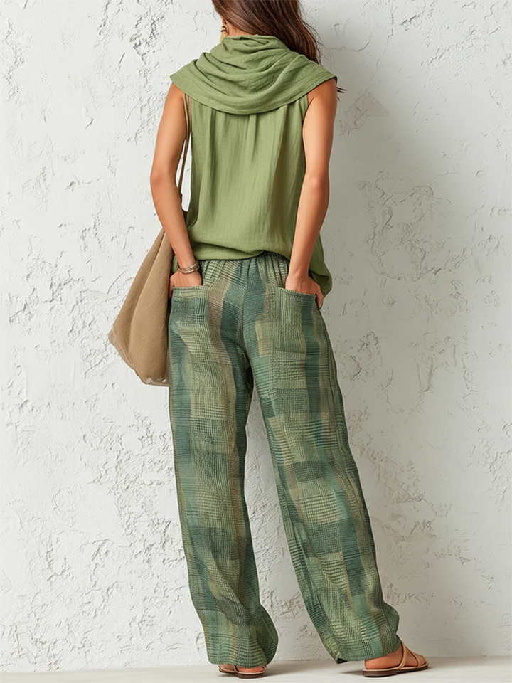 Calienna - Lightweight Blouse & Wide-Leg Trousers Set