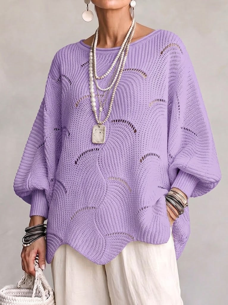 Coravina - Textured Open-Knit Sweater