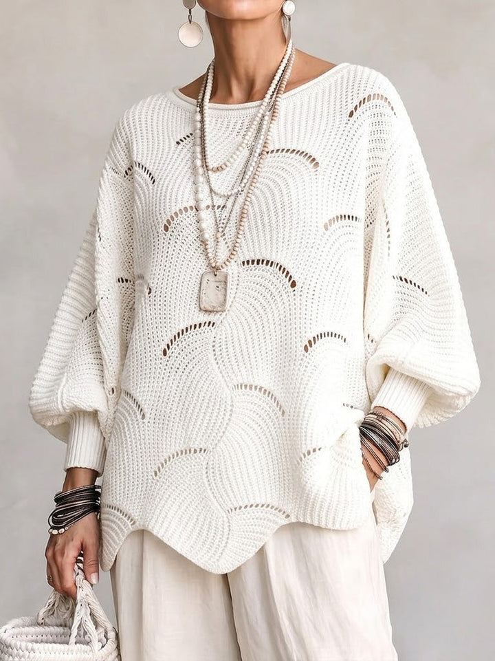 Coravina - Textured Open-Knit Sweater