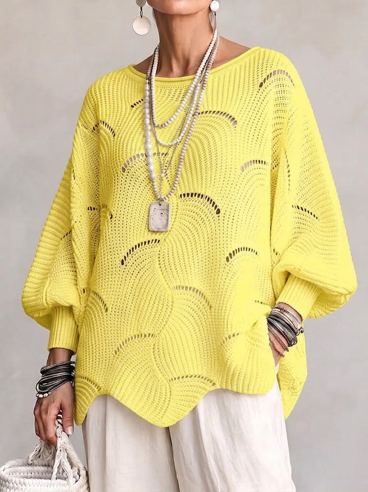 Coravina - Textured Open-Knit Sweater