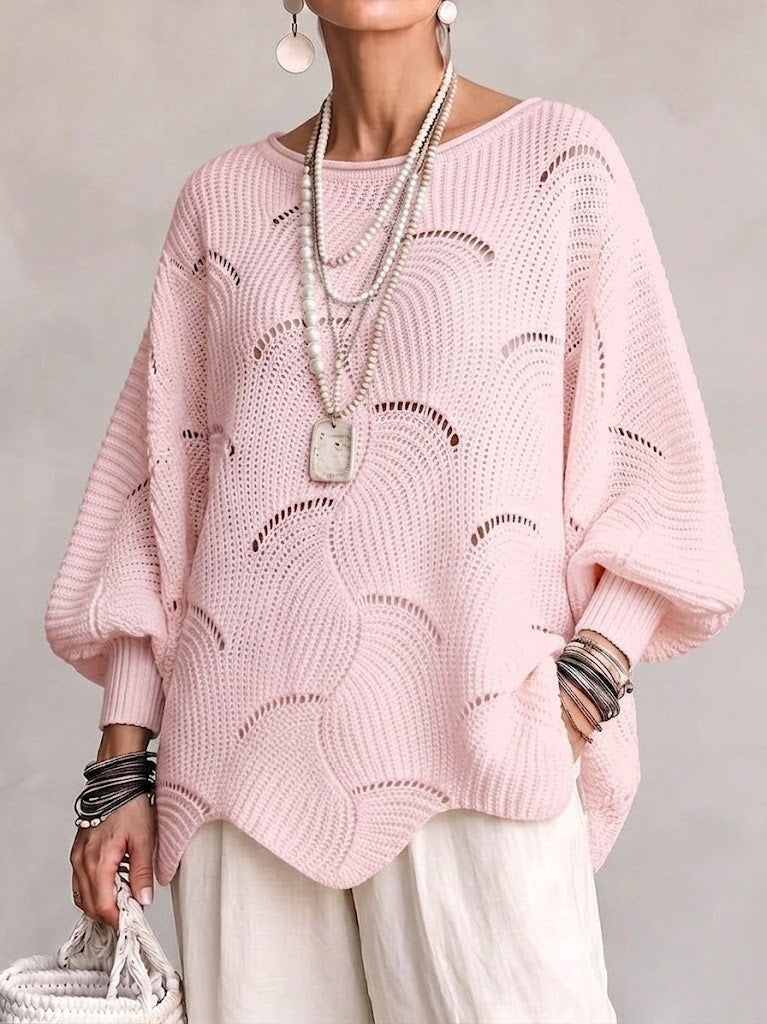 Coravina - Textured Open-Knit Sweater