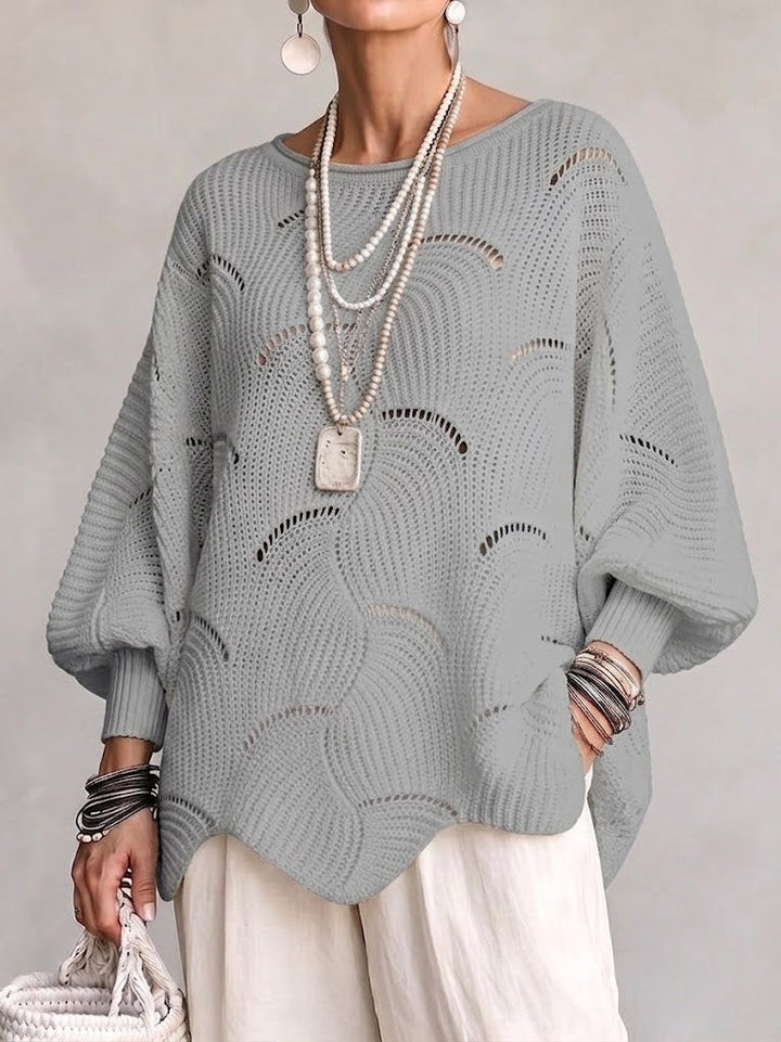 Coravina - Textured Open-Knit Sweater
