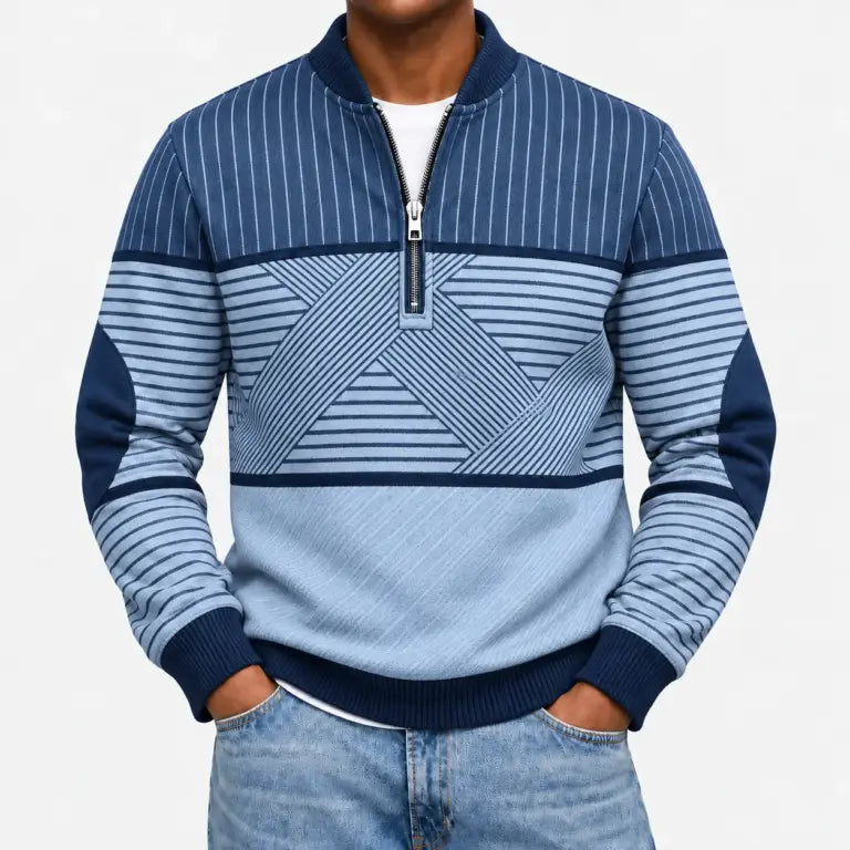 Ifan - Geometric Half Zip Jumper