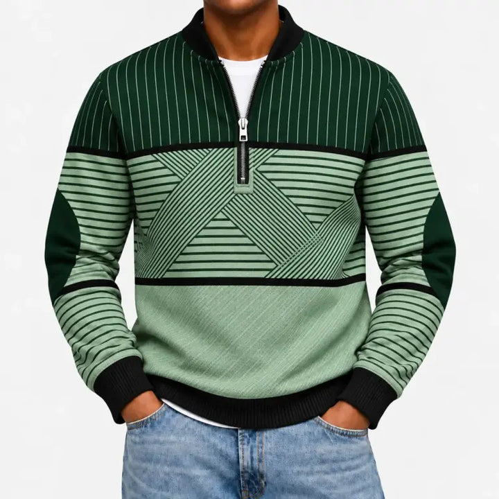 Ifan - Geometric Half Zip Jumper