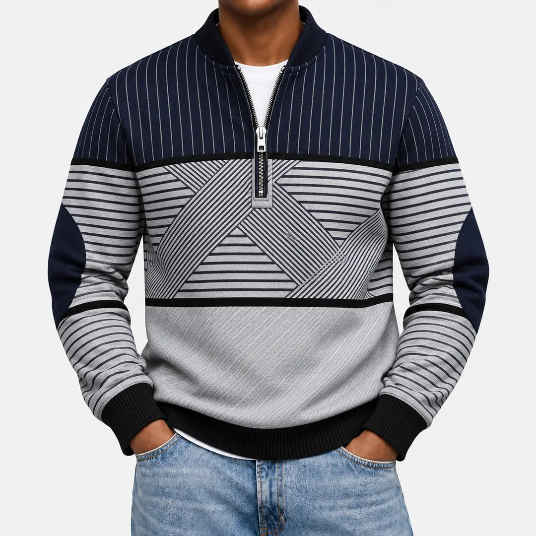 Ifan - Geometric Half Zip Jumper