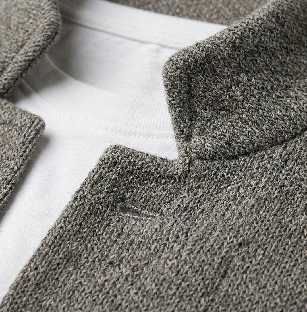 Eldhaven - Textured Mandarin-Collar Blazer