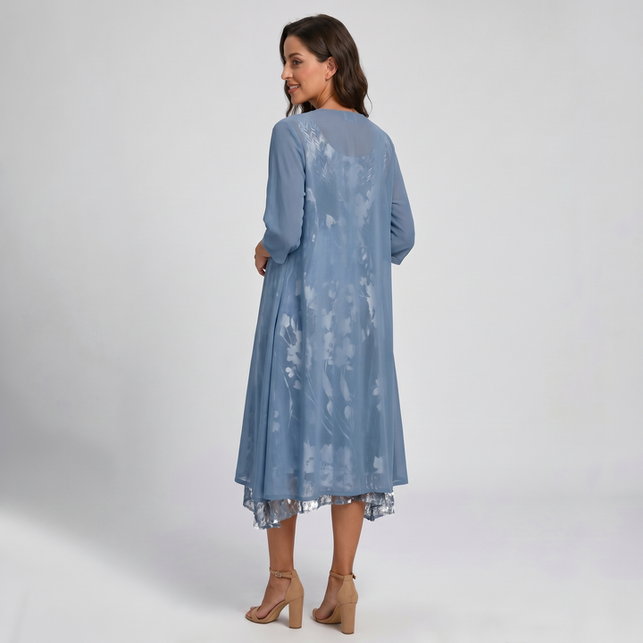 Delavelle - Elegant Layered Midi Dress Set